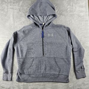 Under Armour Pullover Half Zip Hoodie Gray Women's Size Medium Long Sleeve